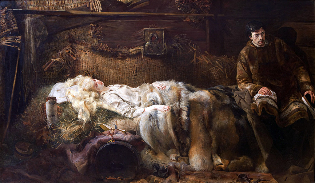 Яцек Мальчевский «Смерть Елены», 1883, холст, масло, 212 х 370 см, фото: Национальный музей в Кракове